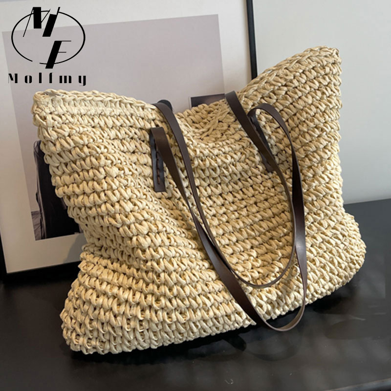Luxury Bags Reseller - Sacs fourre-tout tissés en paille, grand