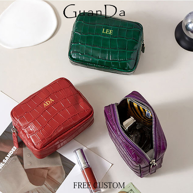 Luxury Ziploc Bags - Porte-monnaie zippé en cuir véritable de