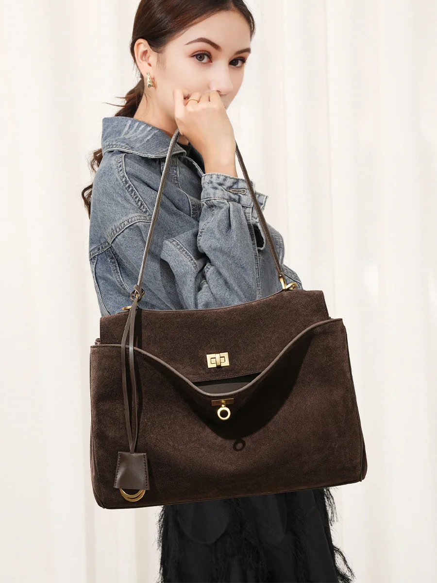 Sac à main en daim et cuir vér - Luxury Bags Reseller avis et prix