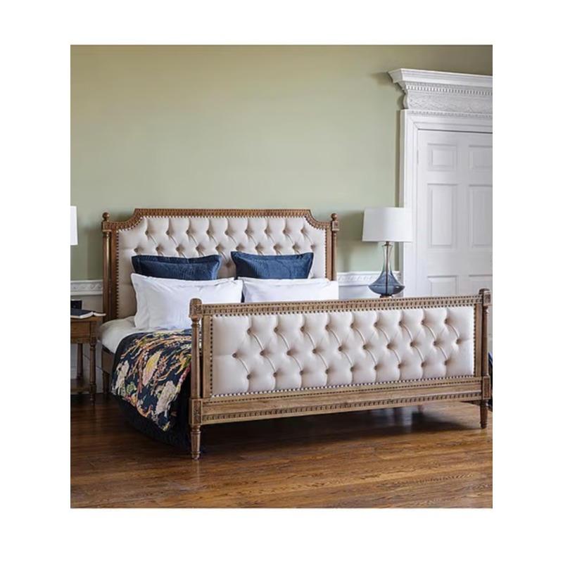 Lit double en bois massif rétr - Luxury Bags Direct avis et prix