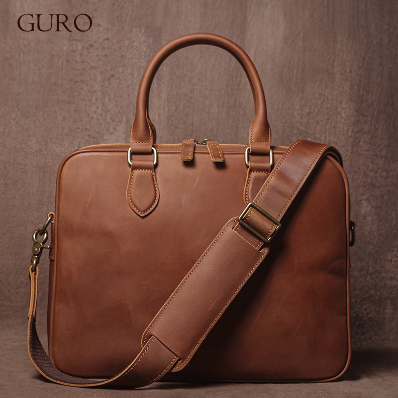 GURO hommes Crazy Horse peau d - Luxury Bags For Men avis et prix